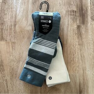 Stance Performance Snow Mid Cushion Socks Ski 2 Pairs Kids Size L 3 - 5.5Y OTC‎